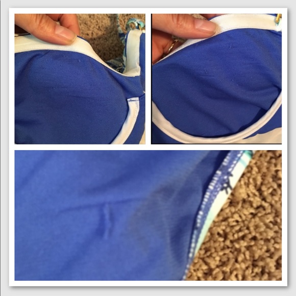 LAUREN RALPH LAUREN Fiesta Paisley Twist Bandeau Underwire Mio One-Piece Blue 6 - Picture 16 of 16